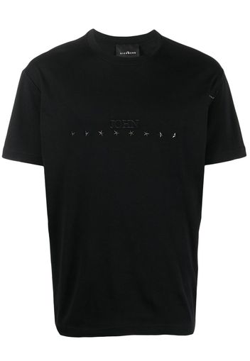 John Richmond T-shirt Rochal con logo goffrato - Nero