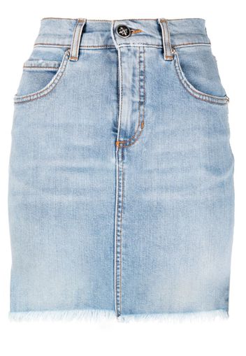 John Richmond Gonna denim con orlo sfrangiato - Blu