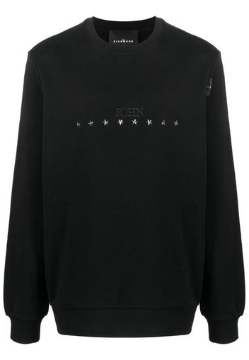 John Richmond logo-embroidered cotton sweatshirt - Nero