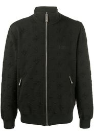 John Richmond Bomber con monogramma goffrato - Nero