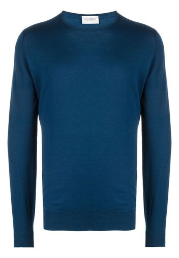 John Smedley round neck knit jumper - Blu