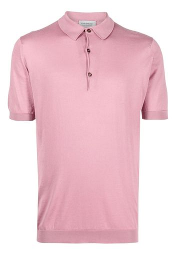 John Smedley fine-knit short-sleeved polo shirt - Rosa