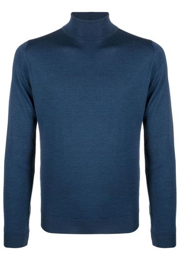 John Smedley roll-neck merino jumper - Blu