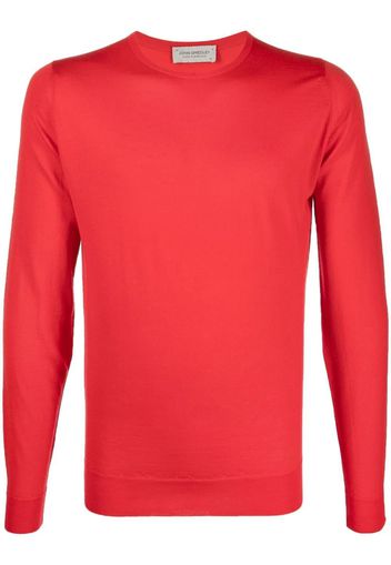 John Smedley fine-knit ribbed-trim jumper - Rosso