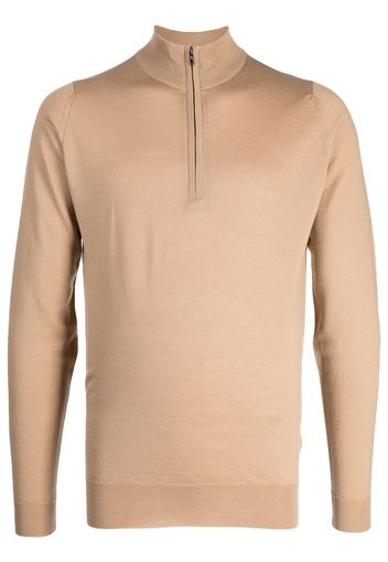 John Smedley Barrow zip pullover jumper - Marrone