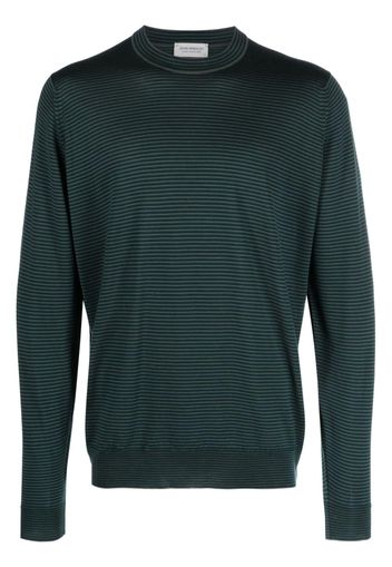 John Smedley Gare striped merino jumper - Verde