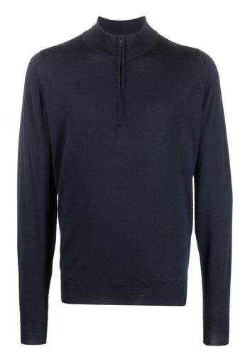 John Smedley Maglione con zip Barrow - Blu