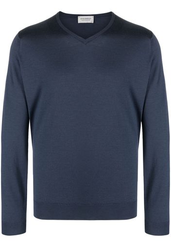 John Smedley Maglione Shipton con scollo a V - Blu