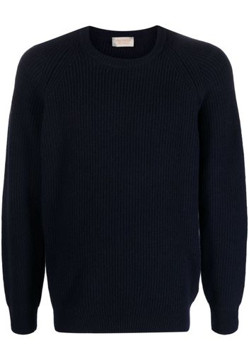 John Smedley Upson ribbed-knit crew-neck jumper - Blu