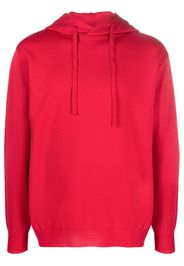 John Smedley virgin wool drawstring hoodie - Rosso