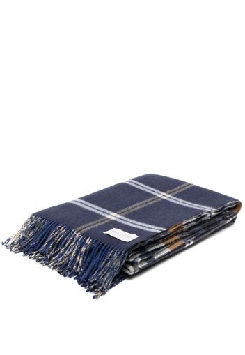 Johnstons of Elgin checked wool throw - Blu