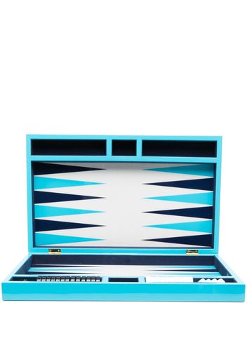 Jonathan Adler checkboard backgammon set - Blu