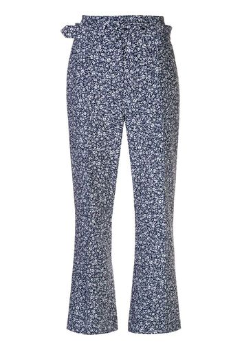 cropped ditsy floral print trousers