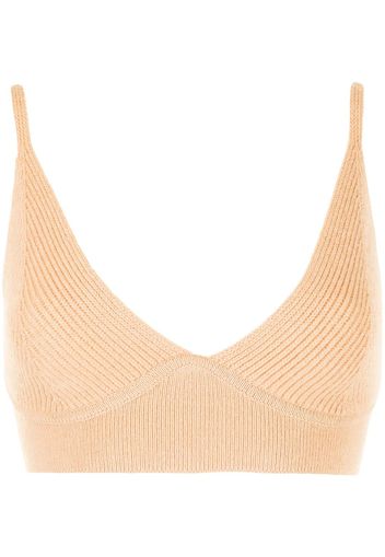 Jonathan Simkhai ribbed knitted top - Marrone