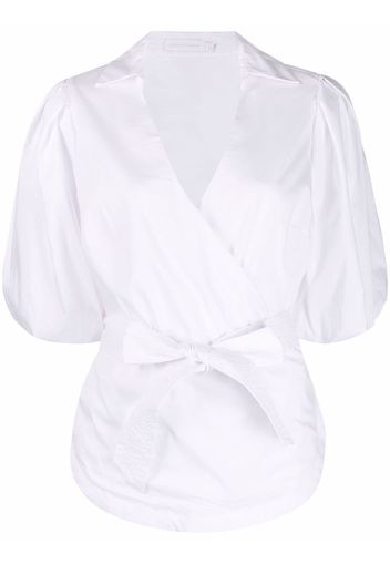 Jonathan Simkhai V-neck wrap blouse - Bianco