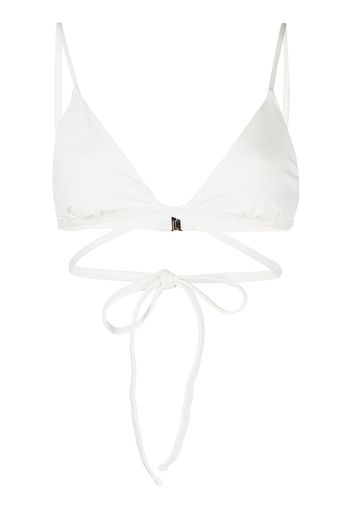 Jonathan Simkhai triangle wrap-around tie bikini top - Bianco