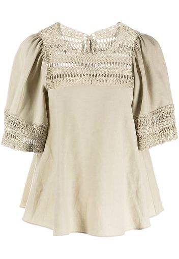 JONATHAN SIMKHAI Toscha crochet top - Marrone