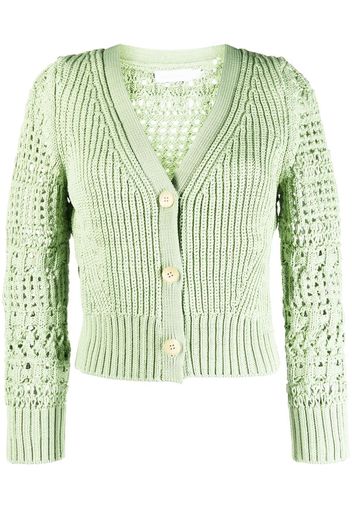 Jonathan Simkhai crochet V-neck cardigan - Verde