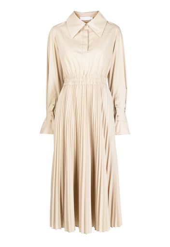 Jonathan Simkhai oversized-collar pleated shirt dress - Grigio