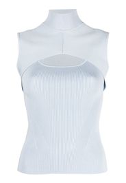 Jonathan Simkhai ribbed-knit cut-out top - Blu