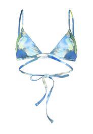 Jonathan Simkhai watercolour-print triangle bikini top - Blu