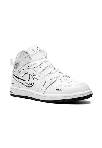 Jordan Kids Jordan 1 Mid sneakers - Bianco