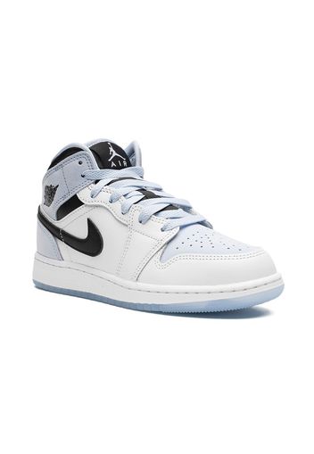 Jordan Kids Air Jordan 1 Mid SE sneakers - White/Ice Blue-Black