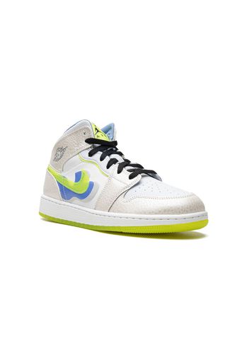 Jordan Kids Air Jordan 1 Mid SE "Warped Swoosh'" sneakers - Bianco