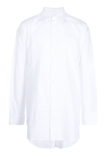 JORDANLUCA distressed-finished poplin shirt - Bianco