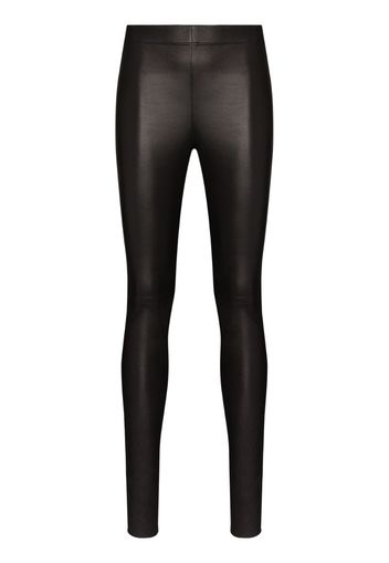 high waist leather leggings