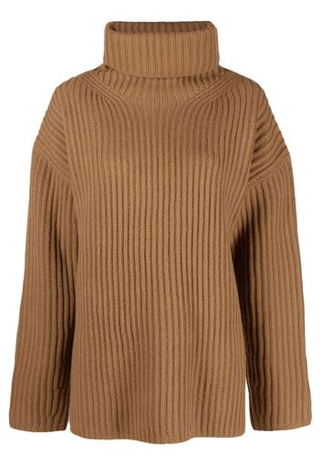 JOSEPH ribbed roll neck jumper - Marrone