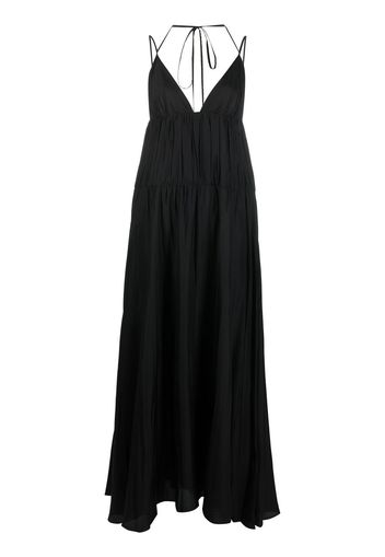 JOSEPH ruched silk long dress - Nero