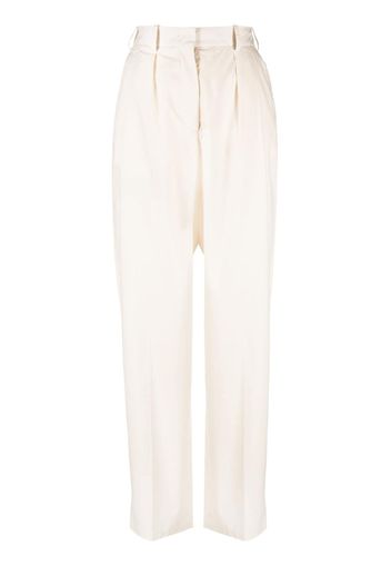 JOSEPH high-waisted cotton trousers - Bianco