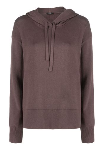 JOSEPH knitted drawstring hooodie - Marrone