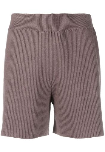 JOSEPH ribbed-knit silk-blend shorts - Marrone