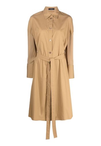 JOSEPH tied-waist cotton shirtdress - Marrone