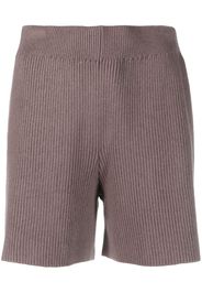 JOSEPH ribbed-knit silk-blend shorts - Marrone