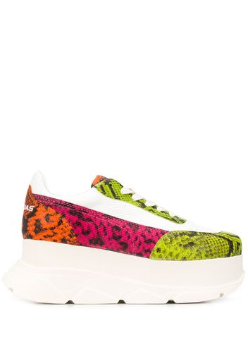 neon snake print sneakers