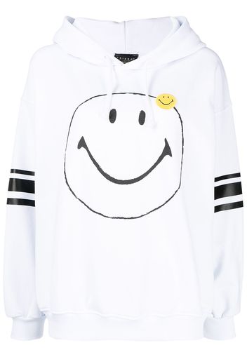 Joshua Sanders smiley face print hoodie - Bianco