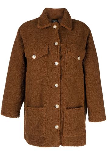 Joshua Sanders smiley face button-up coat - Marrone