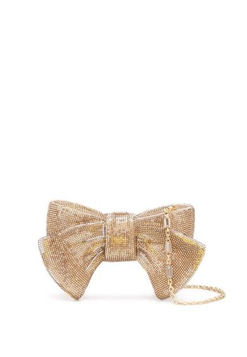 Bow embellished clutch bag