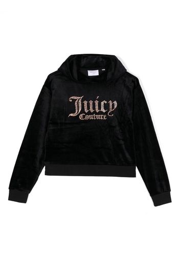 Juicy Couture Kids crystal-embellished logo hoodie - Nero