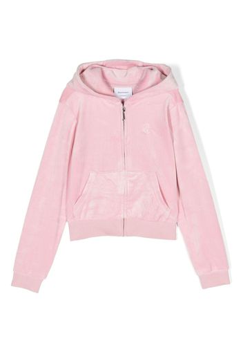 Juicy Couture Kids logo-embroidered zip-up hoodie - Rosa