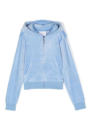 Juicy Couture Kids logo-embroidered zip-up hoodie - Blu