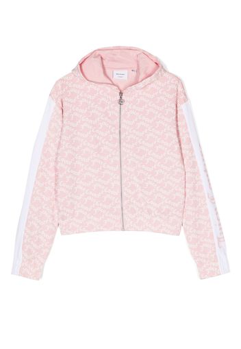 Juicy Couture Kids logo-print hooded zip-up jacket - Rosa