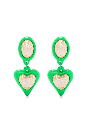 JULIETTA Daisy Jones heart drop earrings - Verde