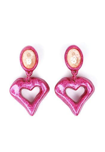 JULIETTA The Heartbreaker glittered earrings - Rosa