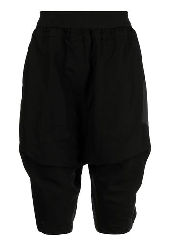 Julius flap-pocket drop-crotch shorts - Nero