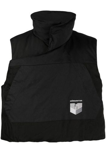 Julius logo-print sleeveless padded gilet - Nero