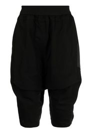 Julius flap-pocket drop-crotch shorts - Nero